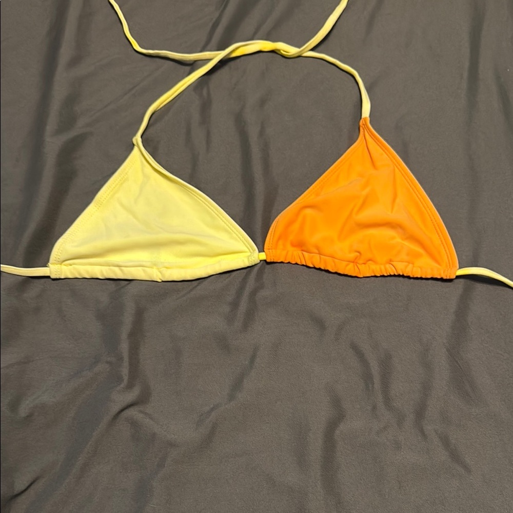 Yellow and Orange Bikini Top